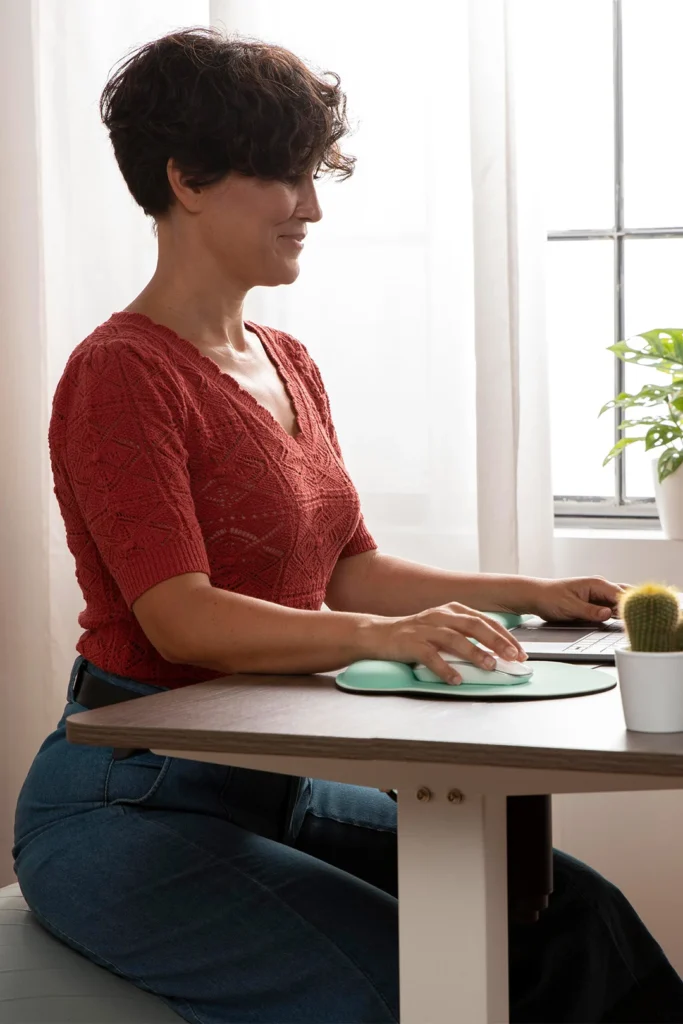 Woman Working From Home With Great Posture